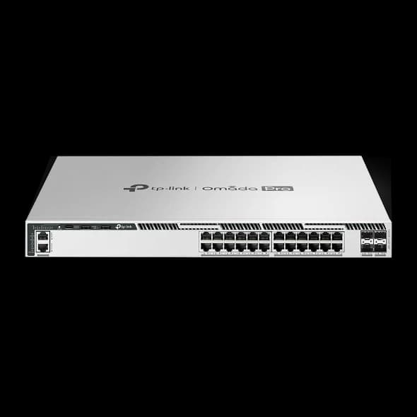 TP-Link Omada Pro S6500-24GP4XF 24-Port Gigabit Stackable L3 Managed PoE+ Switch with 4 10G Slots