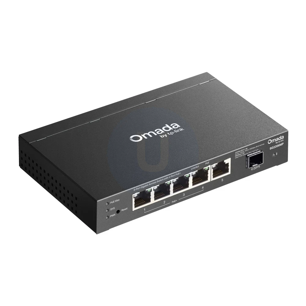 TP-Link SG2206MP Omada Access 6-Port Gigabit Switch with 4-Port PoE+ - Image 3