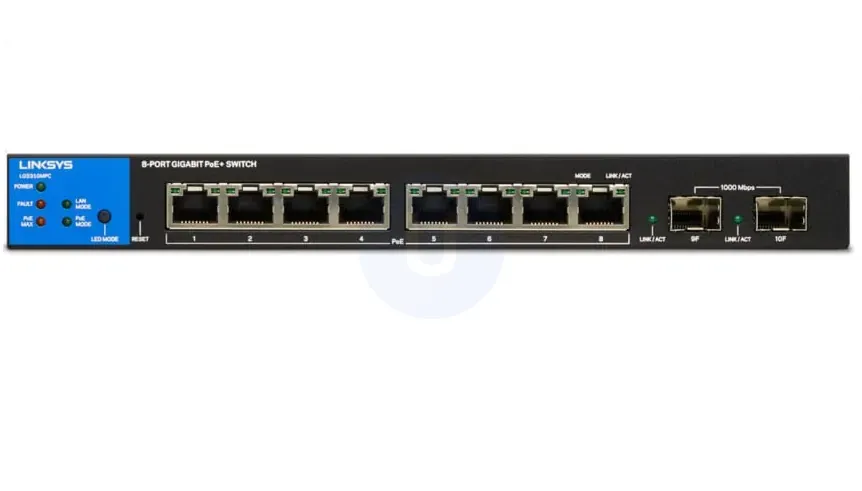 Linksys 8-Port Managed Gigabit PoE+ Switch with 2 1G SFP Uplinks