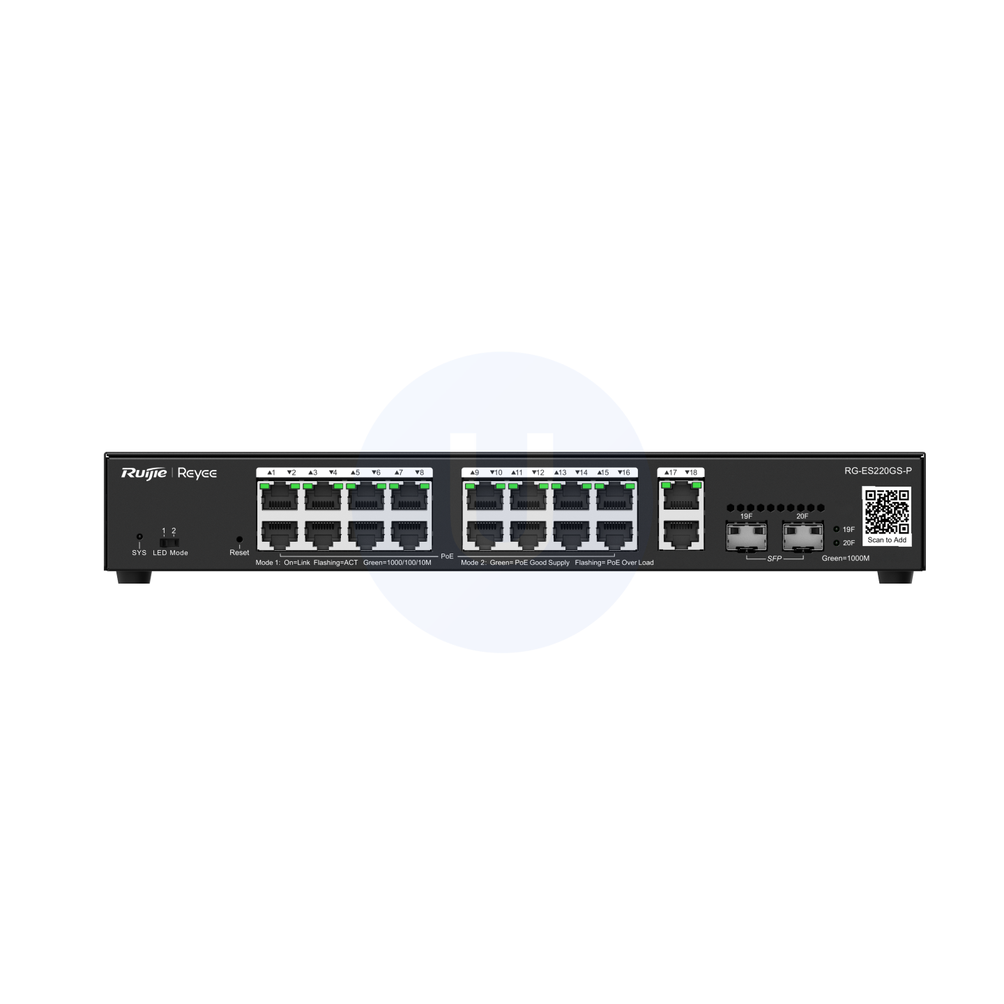 Ruijie Reeye RG-ES220GS-P 20-Port CCTV Smart PoE+ Switch with SFP
