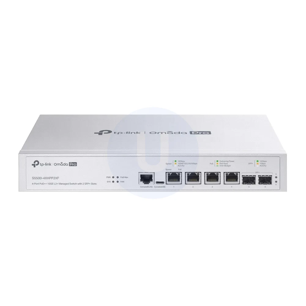 TP-Link Omada Pro S5500-4XHPP2XF 4-Port PoE++ 10GE L2+ Managed Switch with 2 SFP+ Slots