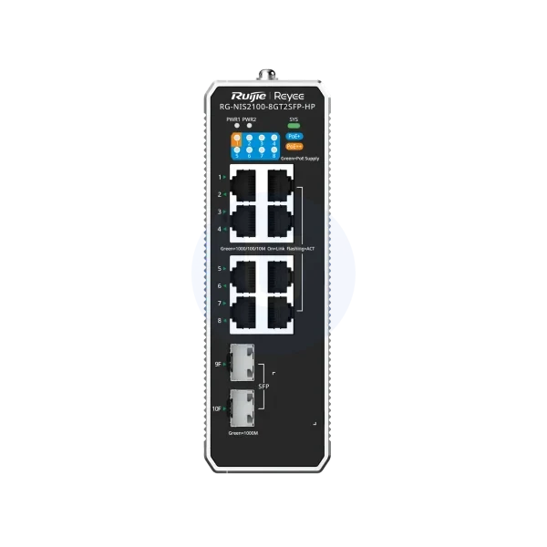 Ruijie Reeye RG-NIS2100-8GT2SFP-HP 8-Port Gigabit Cloud-Managed L2 Industrial Switch with 2×1G SFP